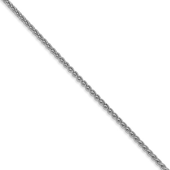 1.65mm 14k White Gold Solid Spiga Chain Necklace 30 Inch